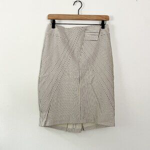 Eva Franco x Anthropologie Vintage Black White Pinstripe Pencil Skirt NWT. 6